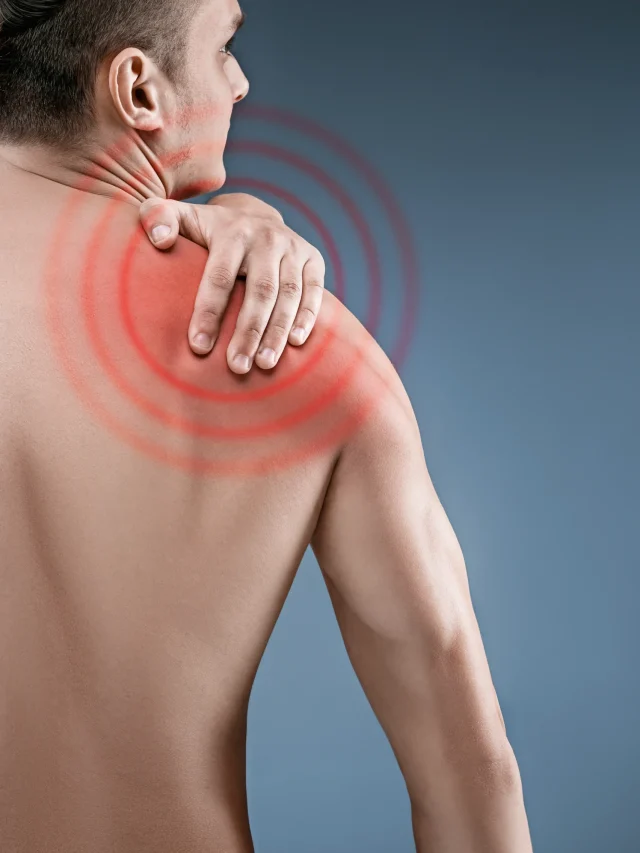man-with-pain-shoulder-pain-human-body-black-white-photo-with-red-dot